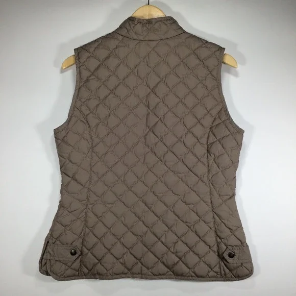 Eddie Bauer Vest Womens Medium Quilted Goose Down Brown Outdoors Hiking - Picture 5 of 16